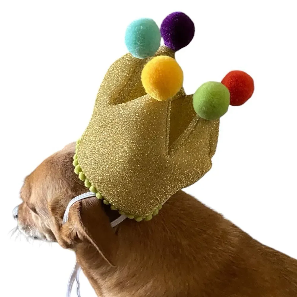 Sparkly Gold Doggy Birthday Crown